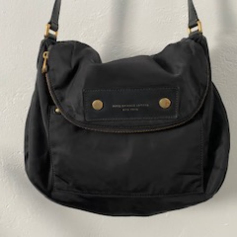 Marc By Marc Jacobs Black Hobo Bag with Gold Hardware